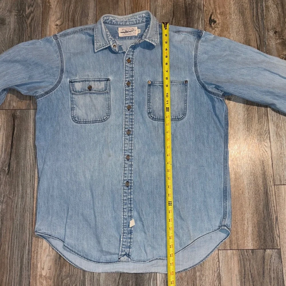 Polo Ralph Lauren Authentic Dungarees Denim Shirt Light Wash Mens XL Cotton